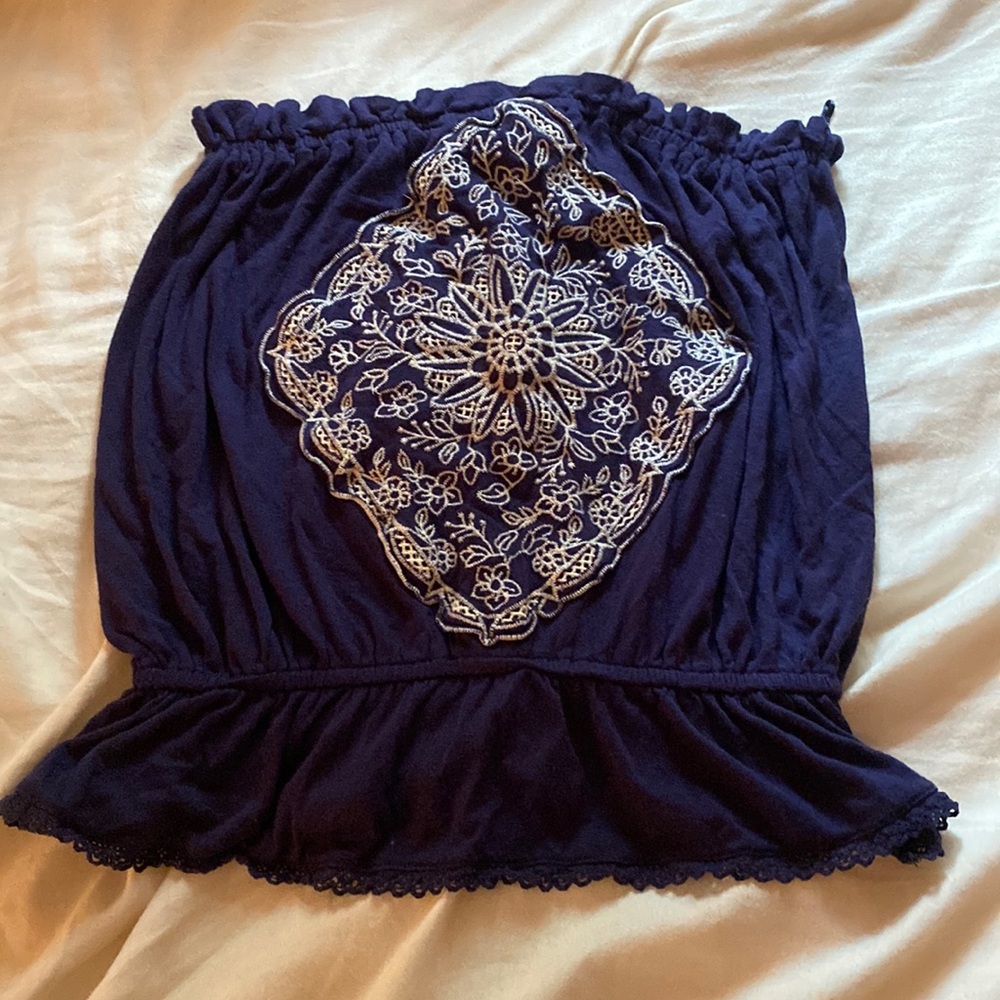 Navy blue tube top